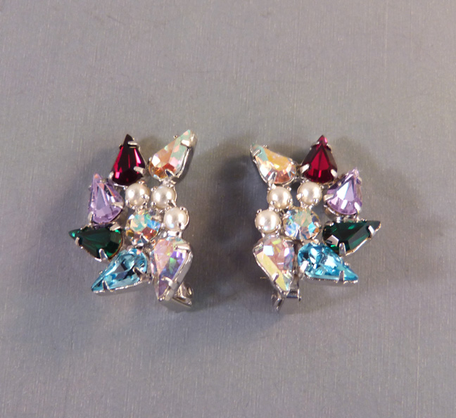 DAVID colored rhinestone earrings