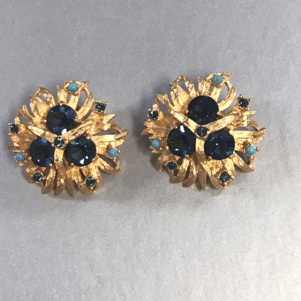 DeMario blue and aqua rhinestone earrings - $88.00 - Morning Glory ...