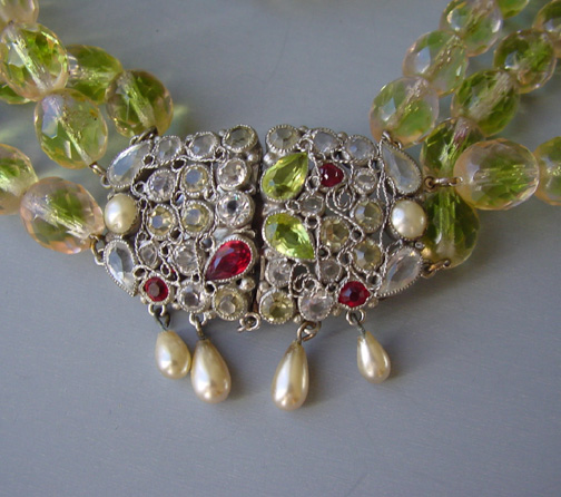 HOBE glass beads and rhinestone clasp necklace - Morning Glory Jewelry ...