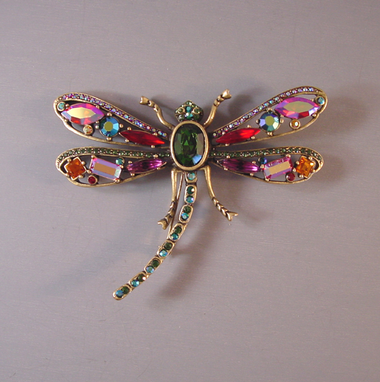 DRAGONFLY brooch with dramatic colors