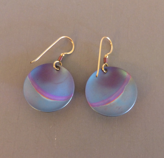EARRINGS blue and purple anodized titanium - Morning Glory Jewelry ...