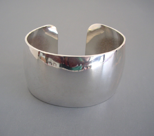 HENTON sterling wide C-shaped cuff bracelet