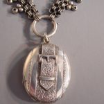 VICTORIAN sterling silver buckle locket trefoil collar circa 1880 ...