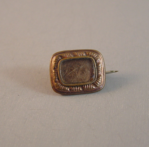 VICTORIAN woven hair lace pin with a braid