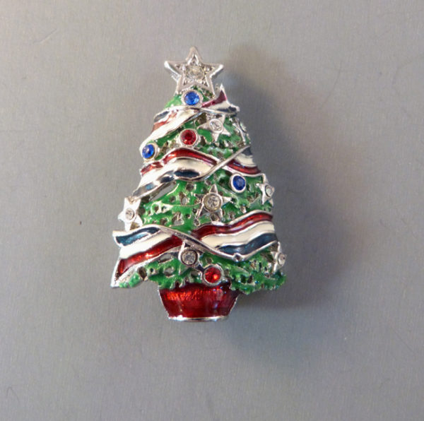 RADKO Christopher Radko Christmas tree brooch with original box