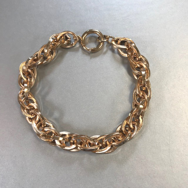 VICTORIAN yellow gold filled intertwined chain bracelet