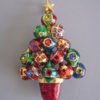 RADKO Christmas tree brooch with colorfully detailed enameled ornaments in gem tone colors, boxed - Image 3