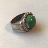 GERMANY sterling green stone cabochon marcasite ring - Image 5