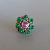 HOBE sterling silver dome ring with synthetic sapphire and dyed green chalcedony - Image 4