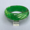 BAKELITE translucent marbled frosty mint green rope carved bangle - Image 2