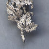 BOUCHER floral delphinium brooch with clear rhinestones in a silver plated setting, marked only with the capital letter "7761 AKX", no gray stones!" - Image 4