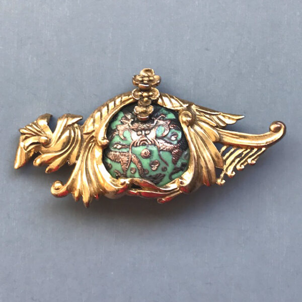 RICE-WEINER unusual Asian dragon brooch designed by Louis C. Mark in the 1940s