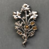 STARET clear rhinestone flower bouquet brooch in a silver plated setting. no gray stones at all! - Image 6